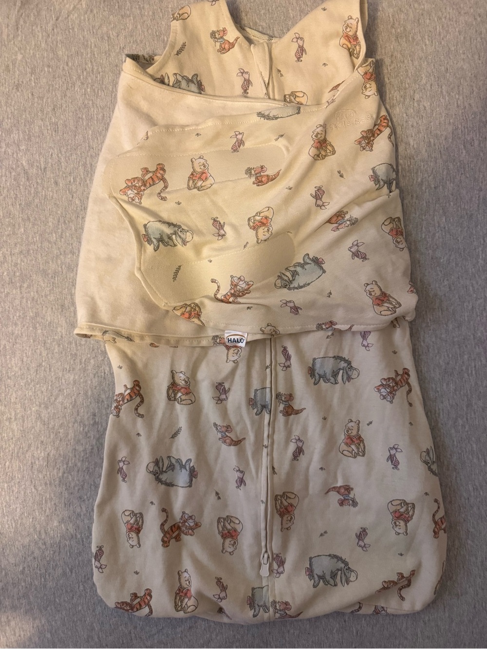 Halo Baby Winnie the Pooh Cream Sleep Sack with Pastel Character Print